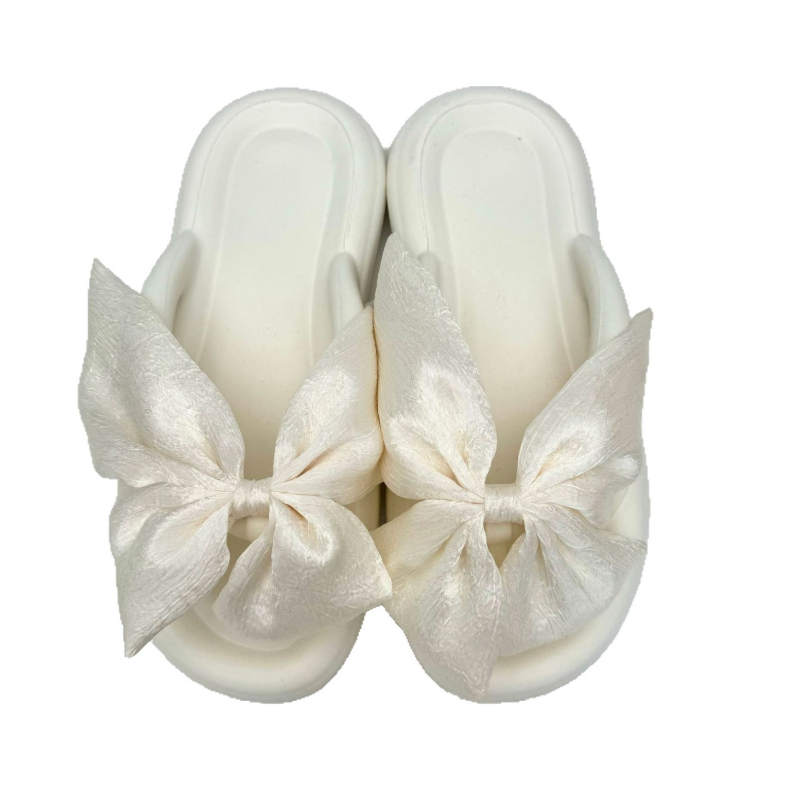 ins Silk bow flip-flops Summer new style sweet outerwear, soft soled cool flip-flops with a feeling of stepping on poop, versatile slippers for women Item Picture