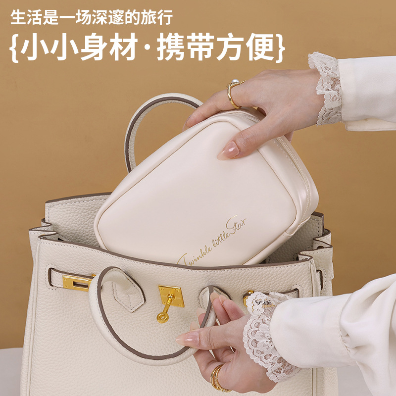 French square pu touch-up bag, cute Instagram small size, waterproof, high appearance level, makeup bag, clutch bag, ladies' high-end feel Specification drawing