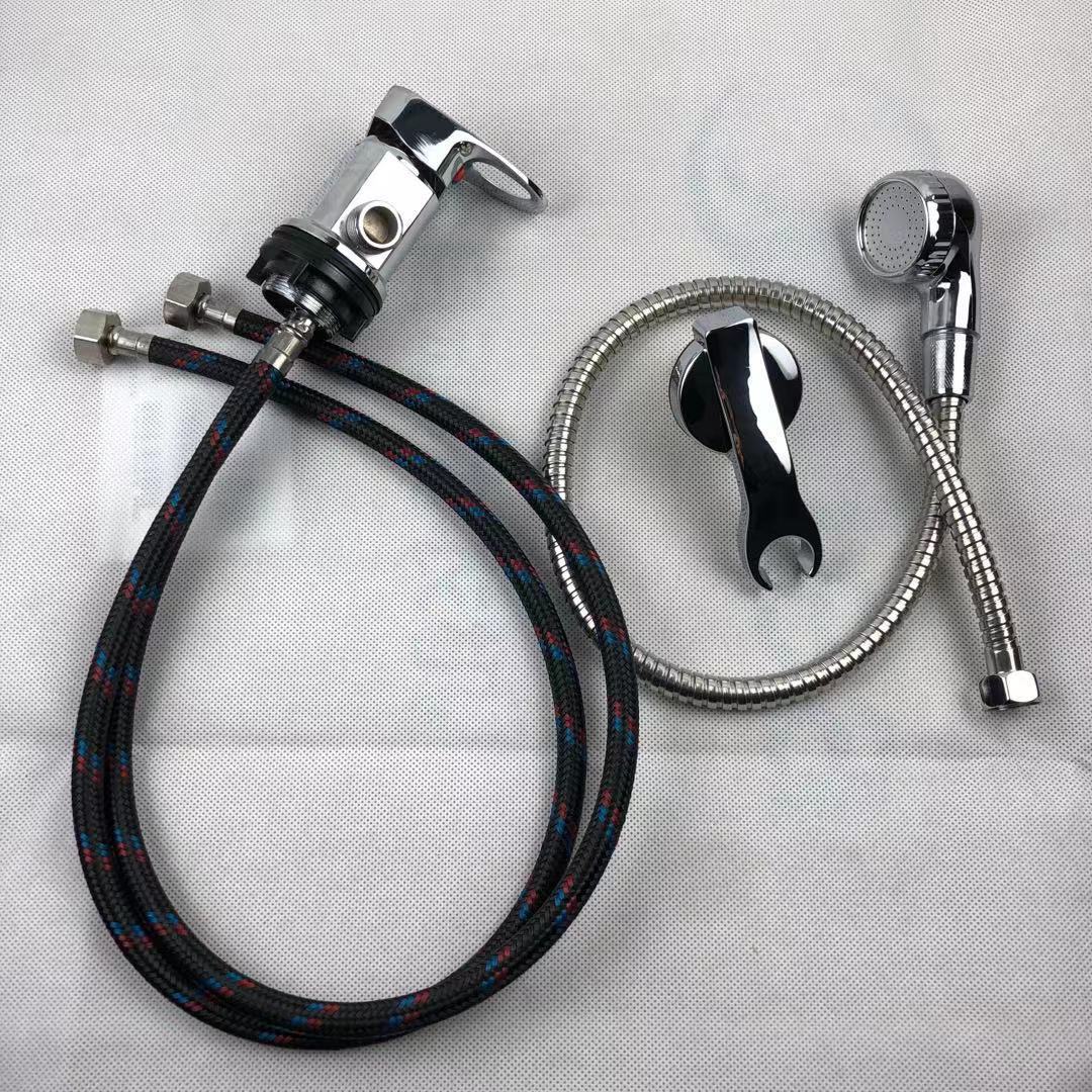 Cross-border hair washing bed faucet switch, barber shop and hair salon cold and hot water mixing valve, hand-turned mixing valve, universal for hair salons details Picture
