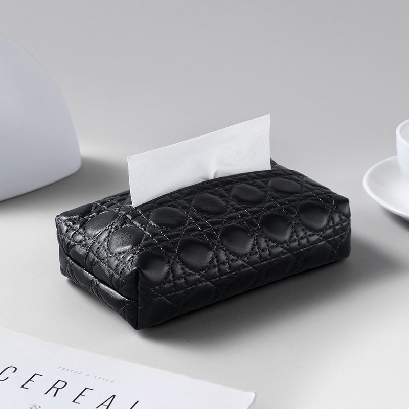 High-end Pringle circle leather-textured three-dimensional paper tissue box, household tissue, napkin, paper-like living room storage box direct sales Application Scenario