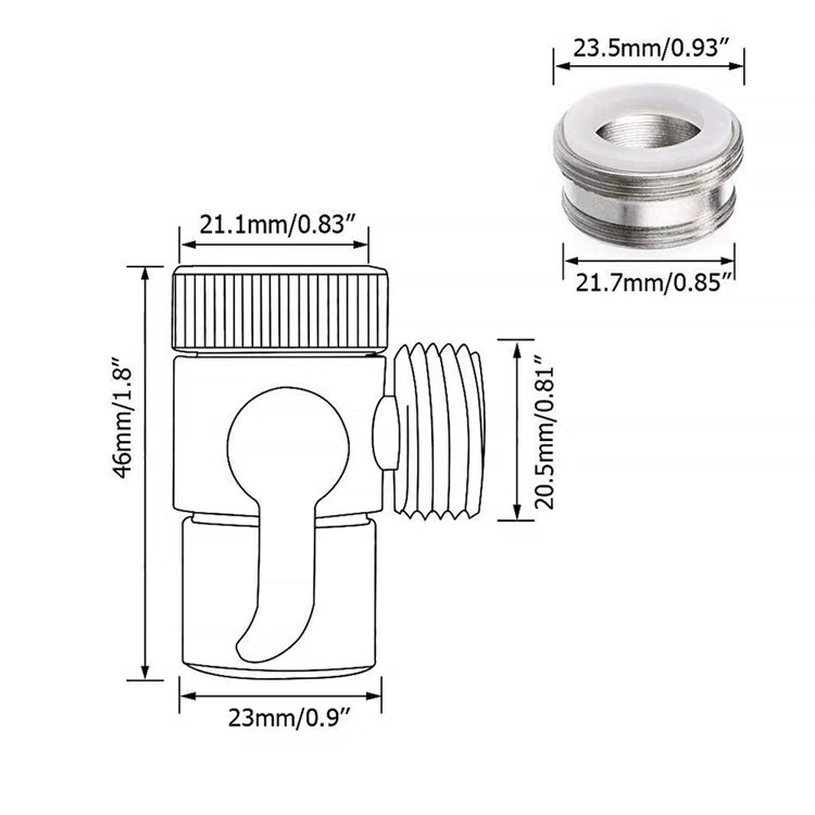 All-copper washing machine faucet adapter, one-and-a-half-water separator, one-inlet and two-outlet faucet universal connector Application Scenario