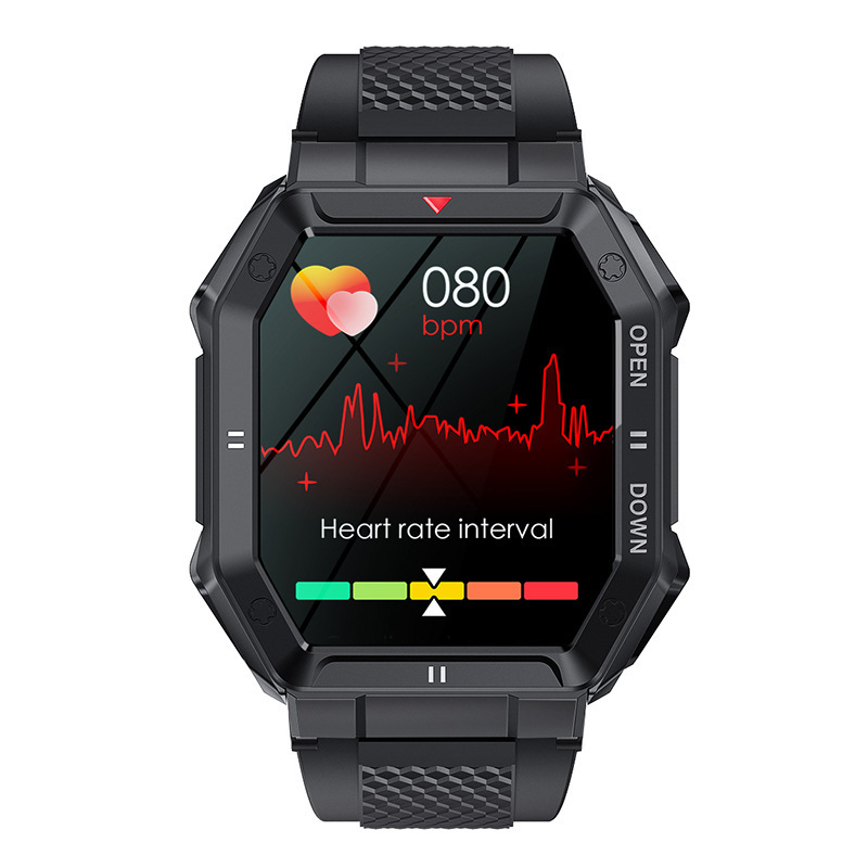 The new K55 outdoor smartwatch features Bluetooth call, all-day heart rate, blood pressure, blood oxygen, stopwatch, music and multiple sports modes Application Scenario