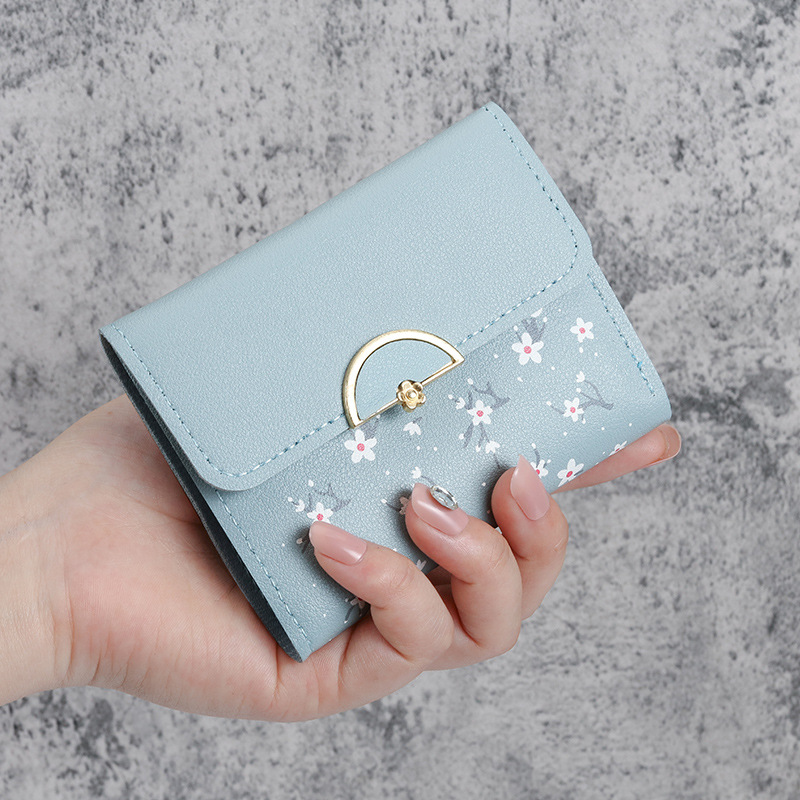 2022 New Style Small Wallet Women's Short Korean-style trendy folding personalized Student Cute mini fashionable coin Purse wallet Specification drawing
