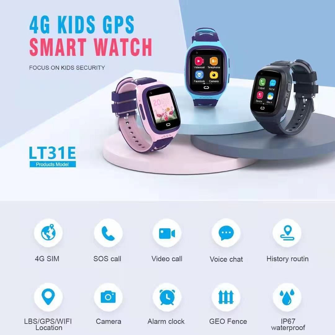 The 2024 cross-border new LT31E children's smartwatch features 4G video call, water resistance for taking photos and GPS details Picture