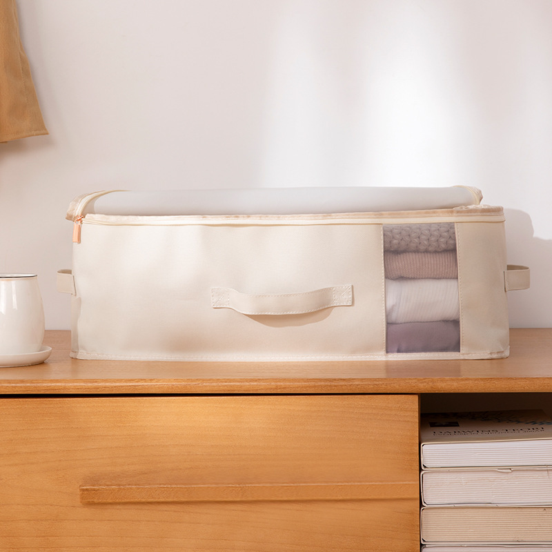 【 Zhi Xiang Jia 】 Nordic-style simple and elegant under-bed clothing and shoe storage box with a transparent window for convenient storage bags Specification drawing