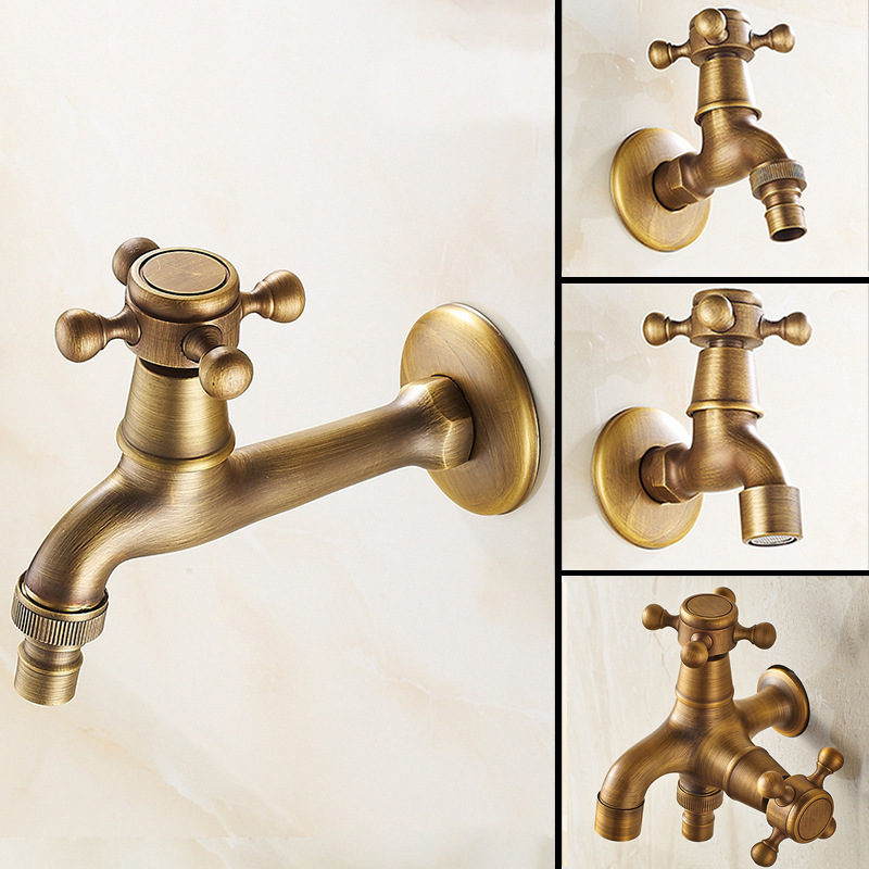Antique mop, pool faucet, all-copper washing machine faucet wholesale, extended faucet, outdoor 4-minute quick-opening full figure