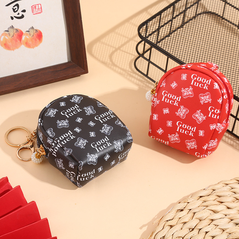 This mini and high-end coin purse for women is compact and convenient. It can carry Chinese-style headphones and keys with you. The small bag can be hung details Picture