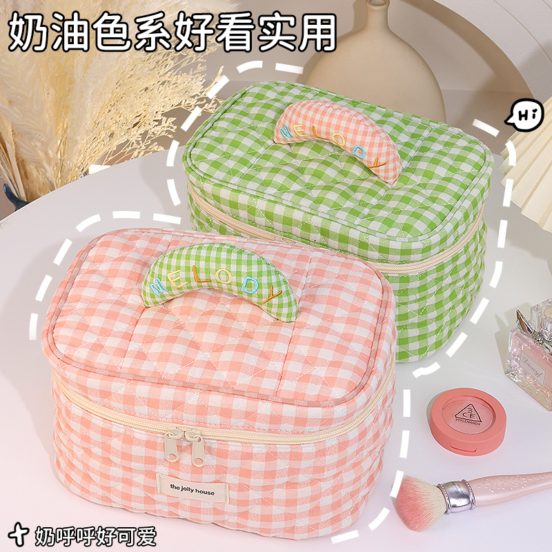 Small floral print storage portable quilted cotton fabric large capacity high-end feel niche design high storage bag, starting from one Application Scenario