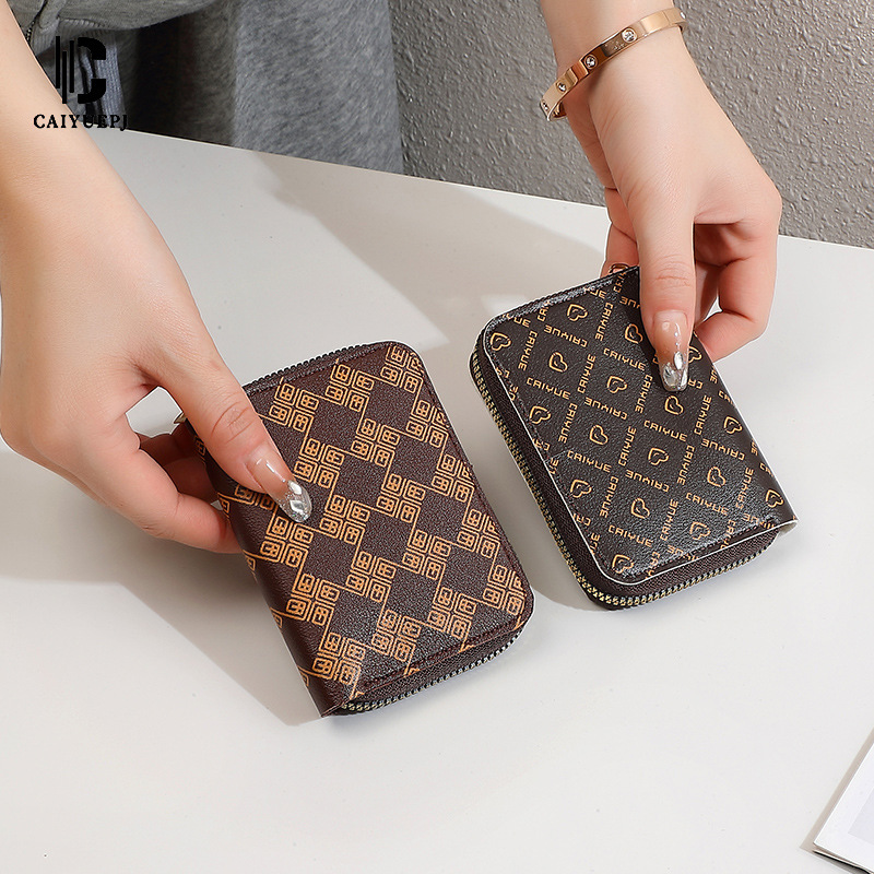 Cross-border zipper card case, access control card holder, coin purse, ladies' high-end feel, large-capacity card position, source factory wallet Specification drawing