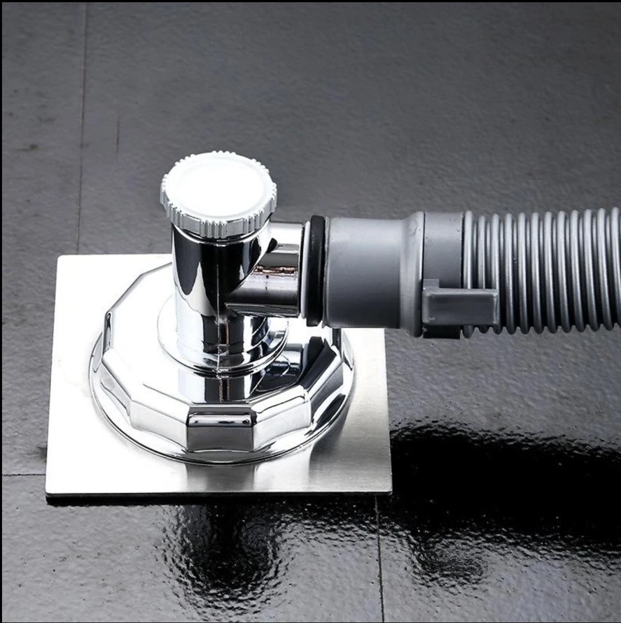 Washing machine floor drain, universal sewer two-in-one anti-overflow and anti-odor drainage pipe, electroplated three-way floor drain anti-odor joint Application Scenario