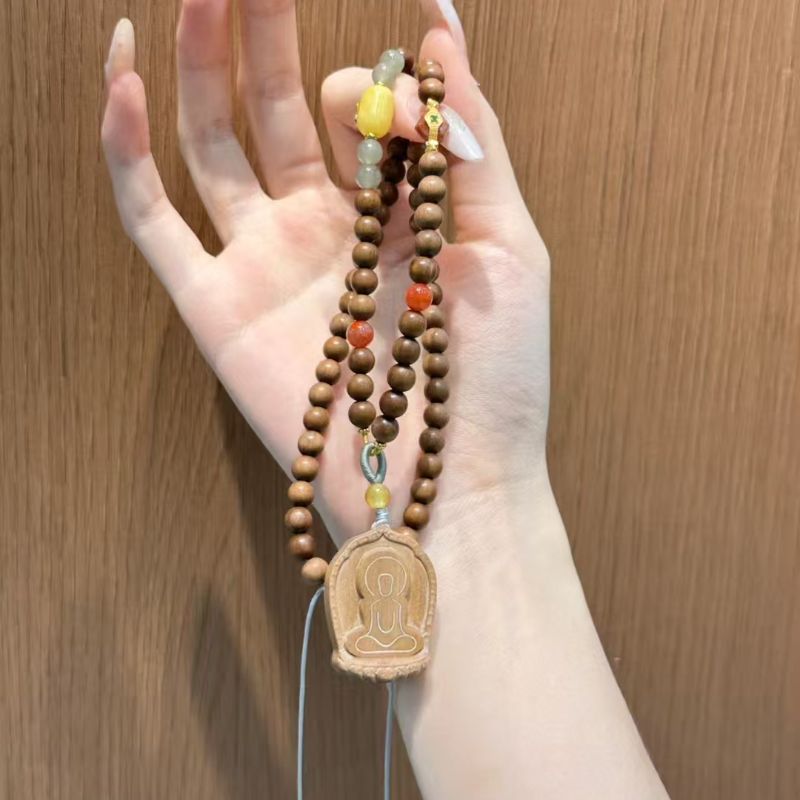 国潮系列经典新中式优雅项链挂件翡翠玻璃闪亮清凉大女主手串104145