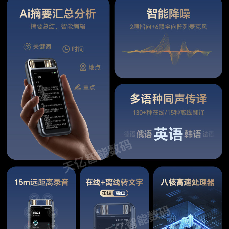 The 2025 new model of intelligent simultaneous translator is a powerful offline English translation tool for overseas travel in multiple languages Item Picture