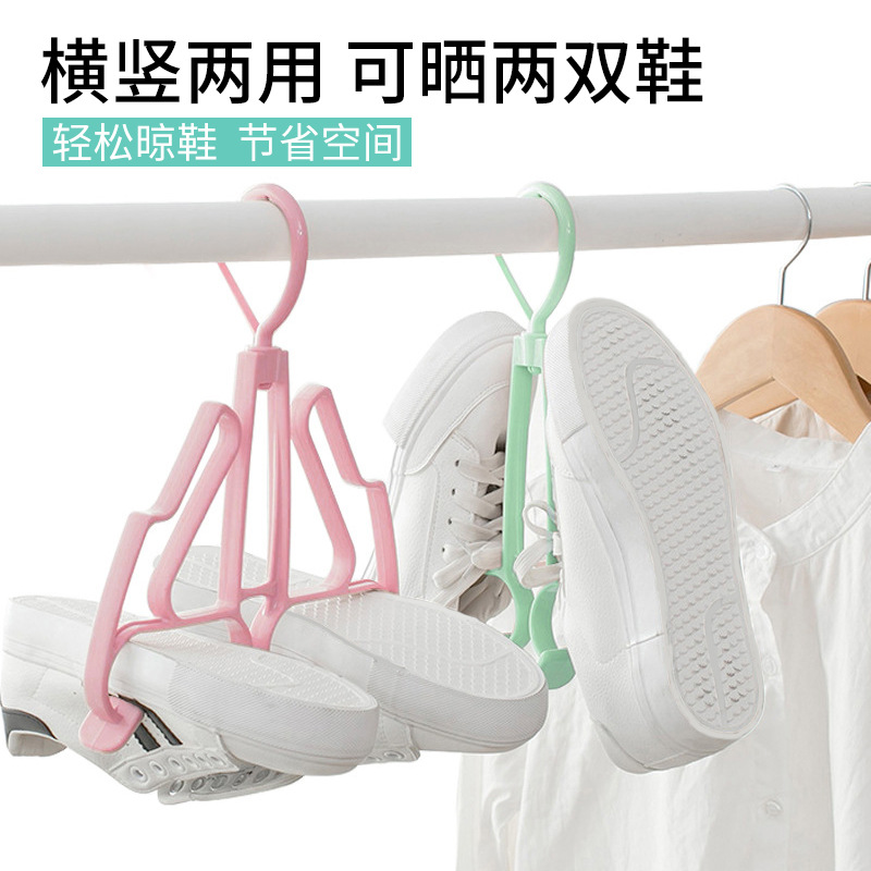 [Creative thickened Double Hooks] Balcony shoe drying rack for hanging shoes, shoe drying rack hooks, shoe drying rack, drying rack Application Scenario