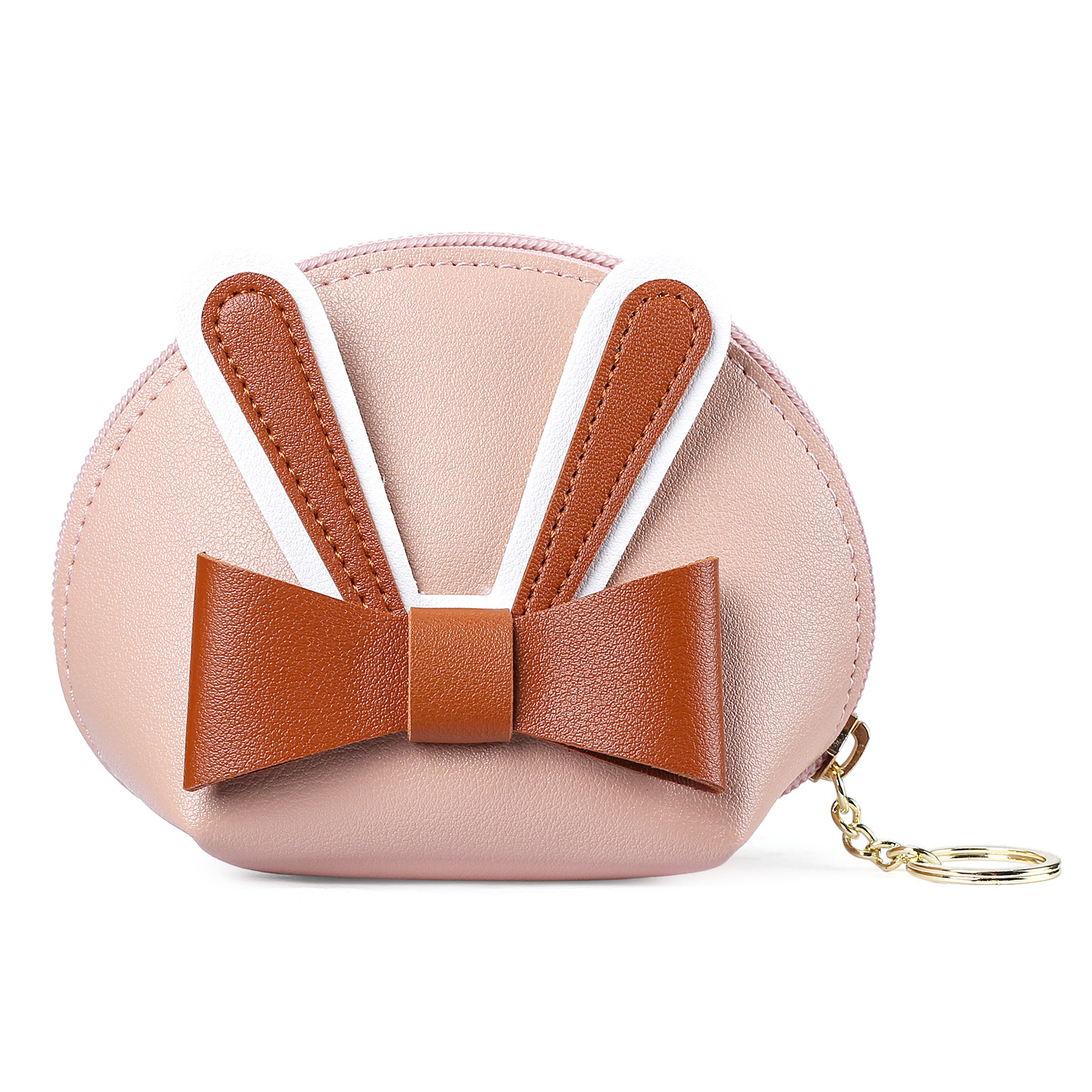 New Shangtu ear bow coin purse, pu leather earphone case, card case, keychain, zipper short gift Item Picture