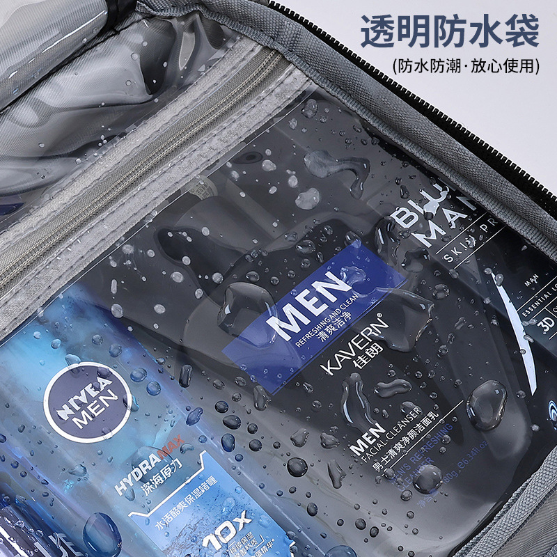pu toiletry bag for cross-border Amazon men's business, large capacity, high-end feel, zoned storage, waterproof cosmetic bag storage Application Scenario