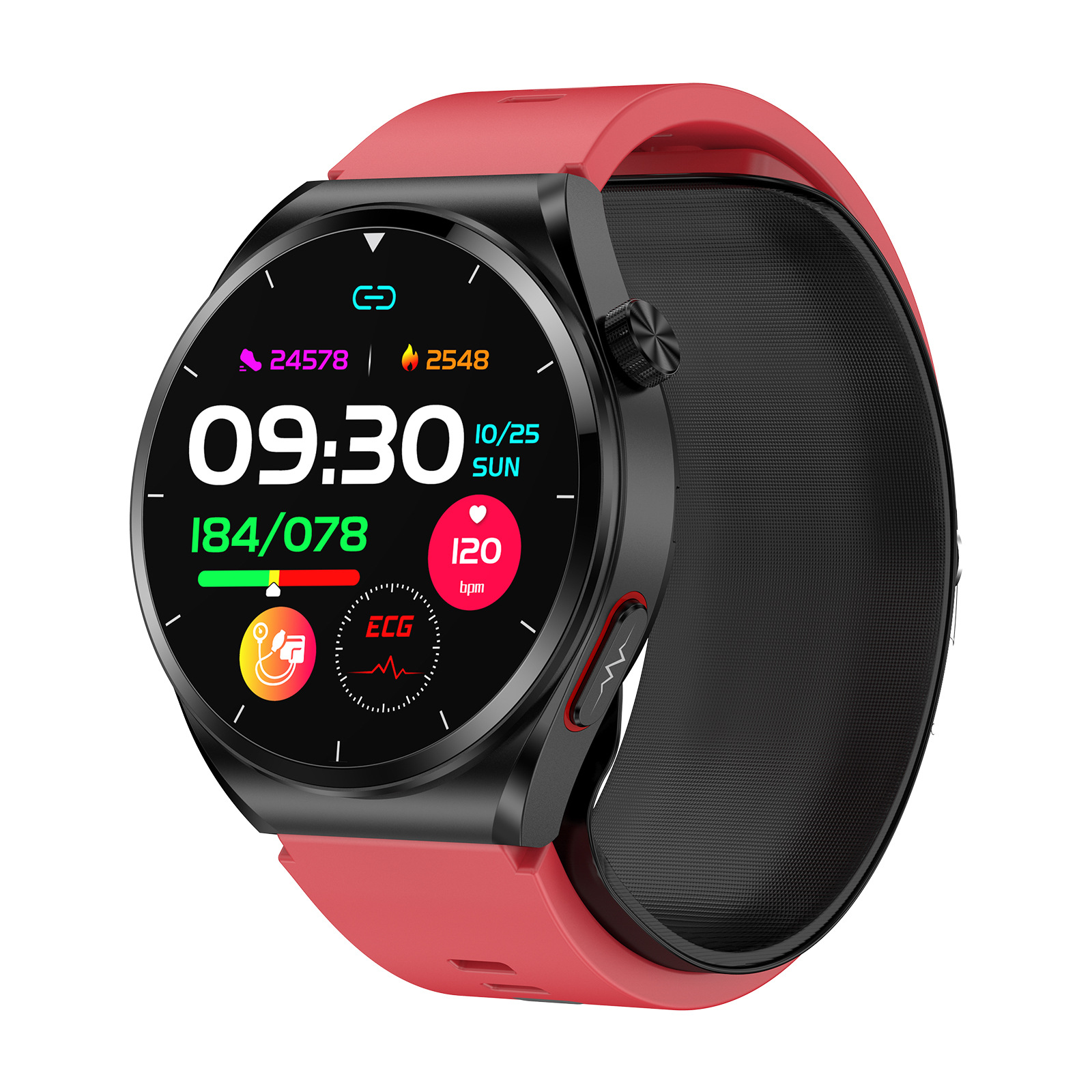 The 2025 new S22 smartwatch is equipped with an air pump and an airbag type for precise voice announcement of true blood pressure, ECG, blood sugar and uric acid Application Scenario