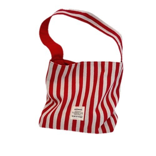 48302 Instagram trendy Korean striped bag, fashionable and versatile shoulder bag, new canvas bag for carrying while shopping Item Picture