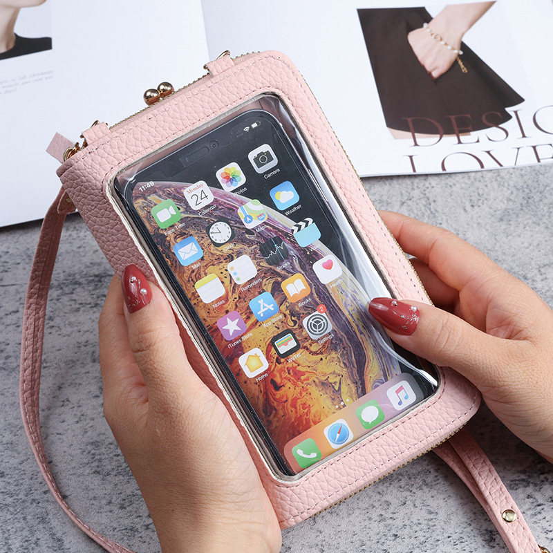 Student coin purse PU leather bag integrated, women's wallet zipper new touch screen Korean version mini mobile phone bag wholesale details Picture