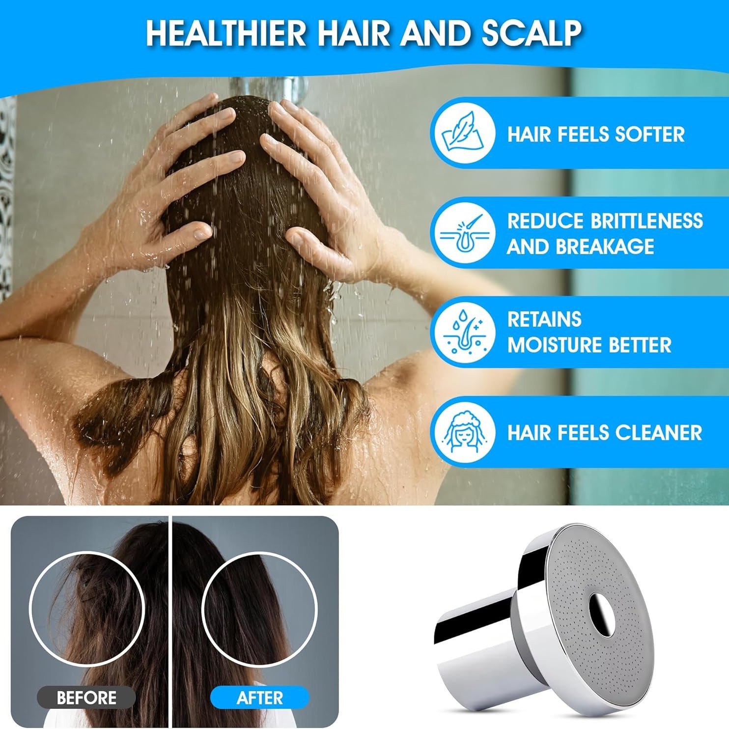 Amazon cross-border bestseller: 4-inch circular filter shower head with ABS electroplating and 20-level pressurized filtration integrated shower Specification drawing