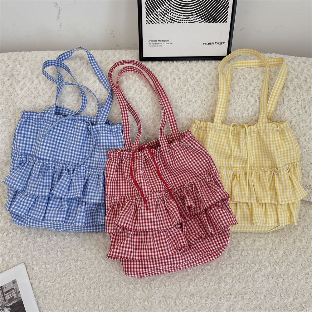 54163 Cute school-style canvas bag for women 2025 New Korean large-capacity lace tote bag details Picture