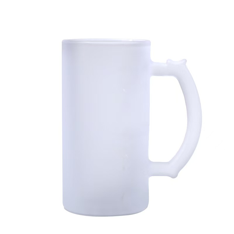 热转印啤酒杯定做图片16oz玻璃杯涂层大玻璃杯定制LOGO磨砂啤酒杯 