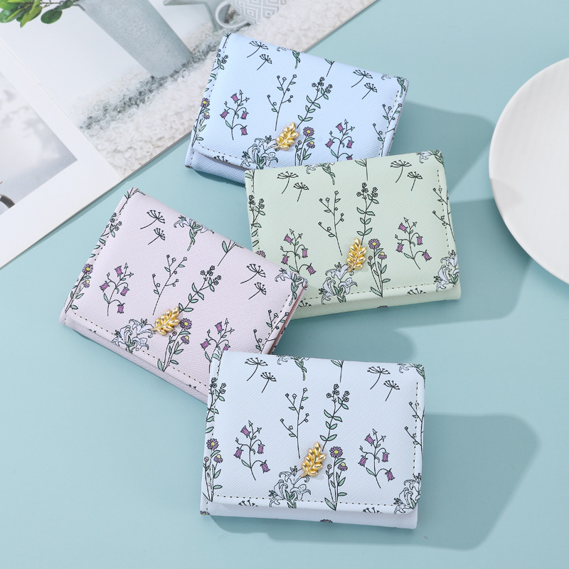 Original design 2025 Cross-border New Style Xiaoxiangfeng Women's Wallet, floral macaron color 30% off wallet for Instagram women full figure