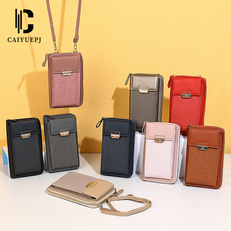 New women's bag, mobile phone bag, cross-border trend, simple women's single-shoulder bag, crossbody bag, Korean version lockable small square wallet details Picture