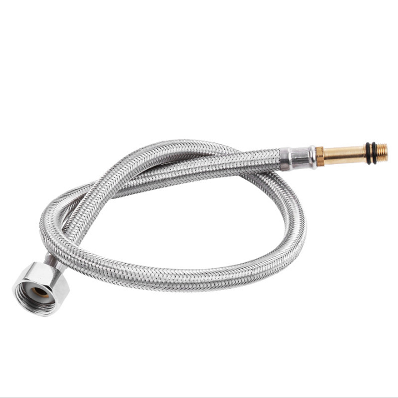 4-point 304 stainless steel braided hose, metal water supply, single-ended pointed end, washbasin, cold and hot water faucet, water inlet pipe Item Picture