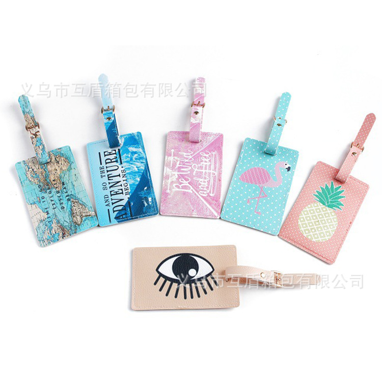 Factory direct sales of new cross-border PU color-printed cartoon passport bags, luggage tags and multi-functional ID bags in stock Item Picture