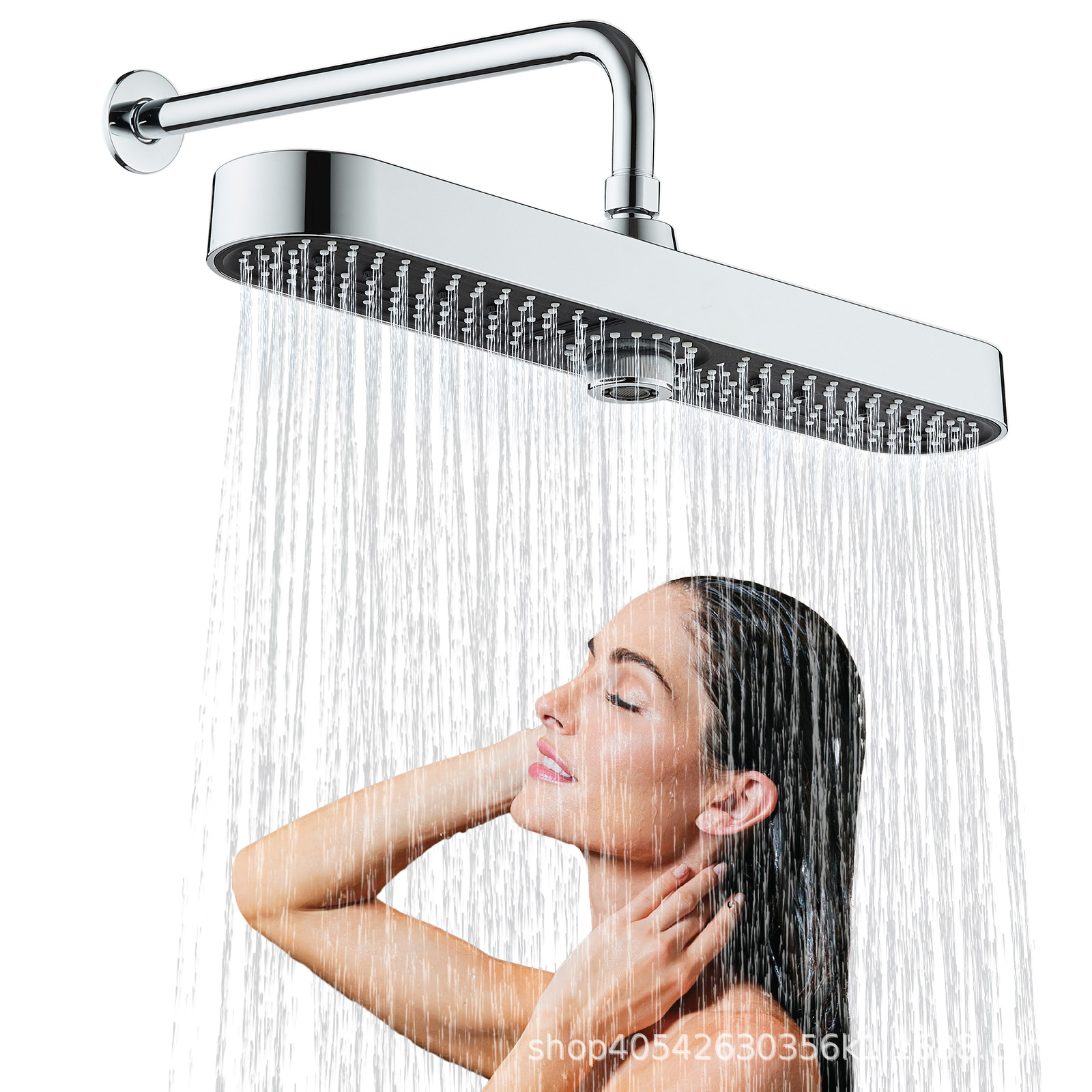 Amazon cross-border new product: Long strip giant screen top spray three-speed freely adjustable bathroom pressurized showerhead full figure