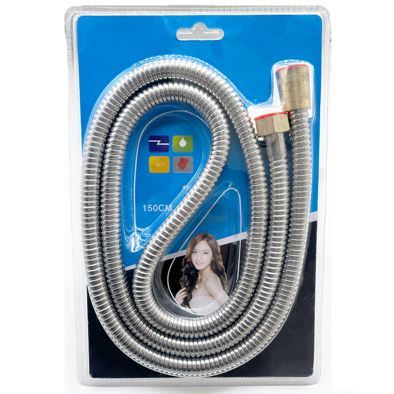 Explosion-proof water-washing encrypted shower hose 201 stainless steel extended showerhead hose copper core showerhead inlet pipe Item Picture