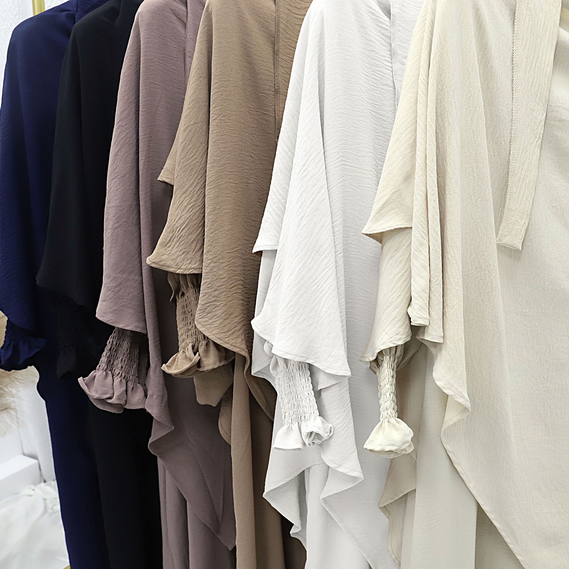 2024abaya AliExpress Amazon Dubai Turkish solid color dress with headscarf Muslim headscarf pic 5