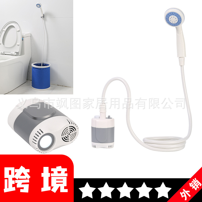Cross-border outdoor showerhead portable shower pump camping Shower full figure