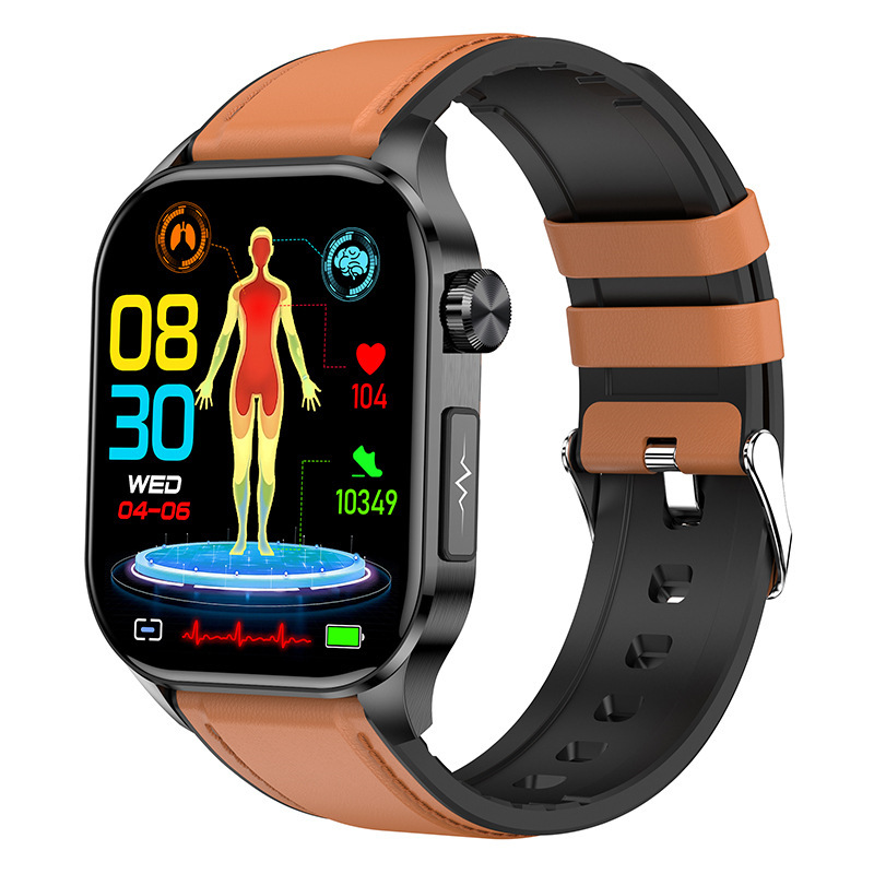 The ET580 smartwatch features Bluetooth communication, AMOLED screen, electrocardiogram, blood sugar, blood oxygen, heart rate and health sports watch Application Scenario