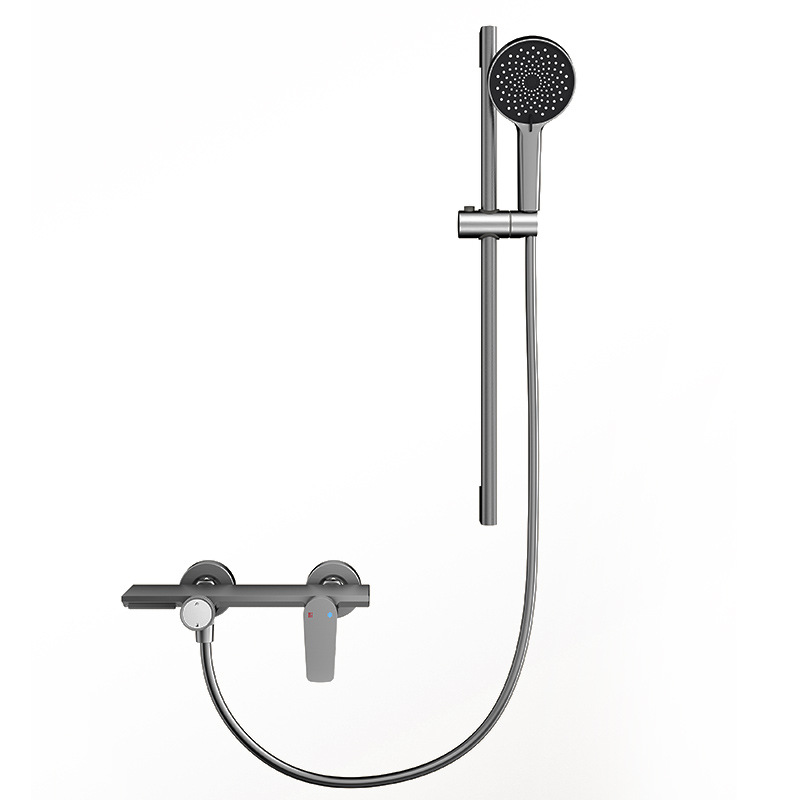 Simple and modern shower head set, hotel engineering lifting pole shower head set, pressurized full set of handheld shower head Item Picture