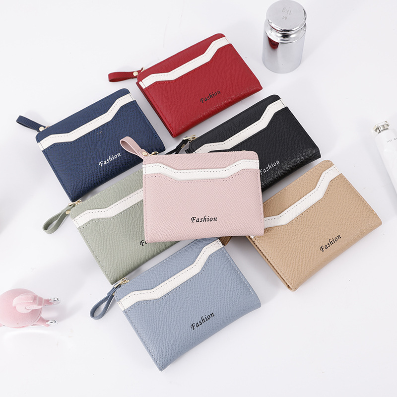 Cross-border fresh and simple ladies' wallet, short style, 20% off, multi-slot, color-blocked storage, student card bag, coin purse Application Scenario