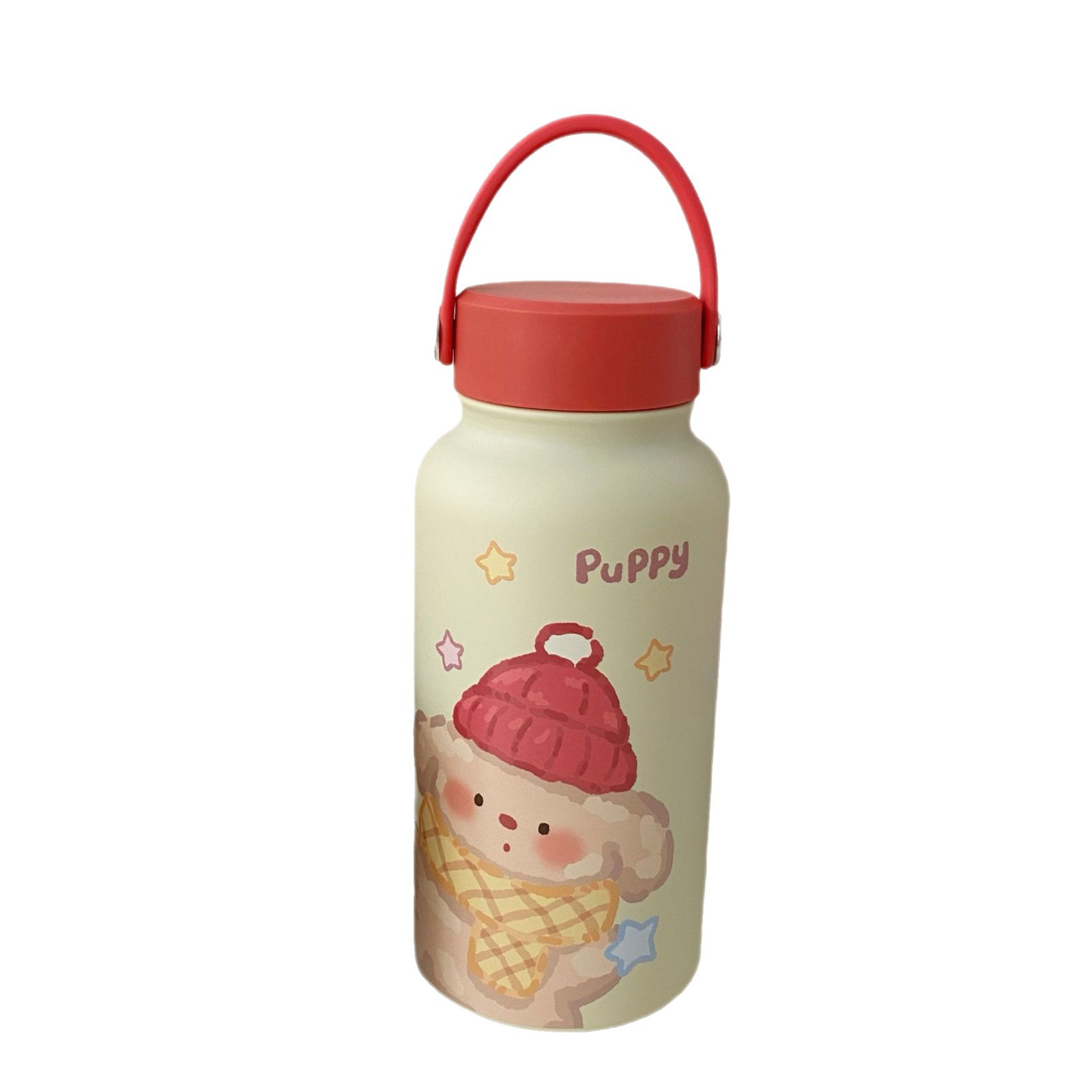 Cute large-capacity insulated cup, portable water bottle for outdoor travel of girls, 304 stainless steel large-capacity coffee cup Item Picture