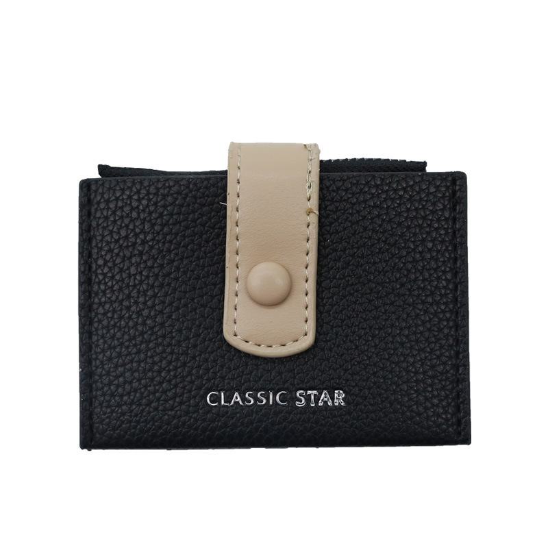 ins Korean version dopamine color scheme ~ Simple and contrasting color ladies' card bag wallet zipper large capacity clutch in stock Item Picture