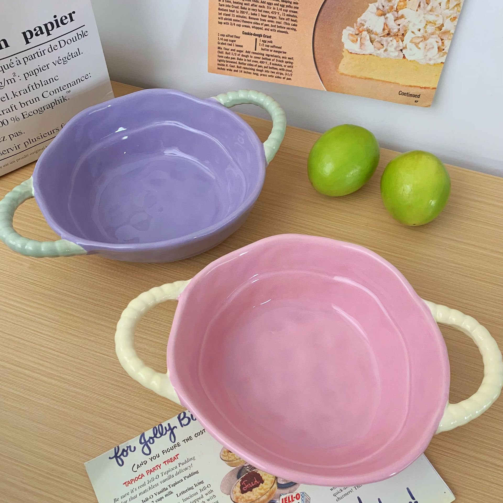 ins High-end double-eared bowls, household instant noodle bowls, soup bowls, noodle bowls, salad and fruit bowls, baking bowls, ceramic dinner bowls Specification drawing