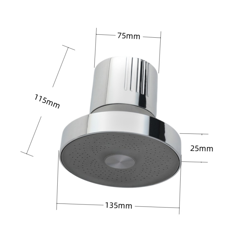 The cross-border concealed shower top spray circular mineral filter showerhead pressurized bath showerhead filter element is replaceable details Picture