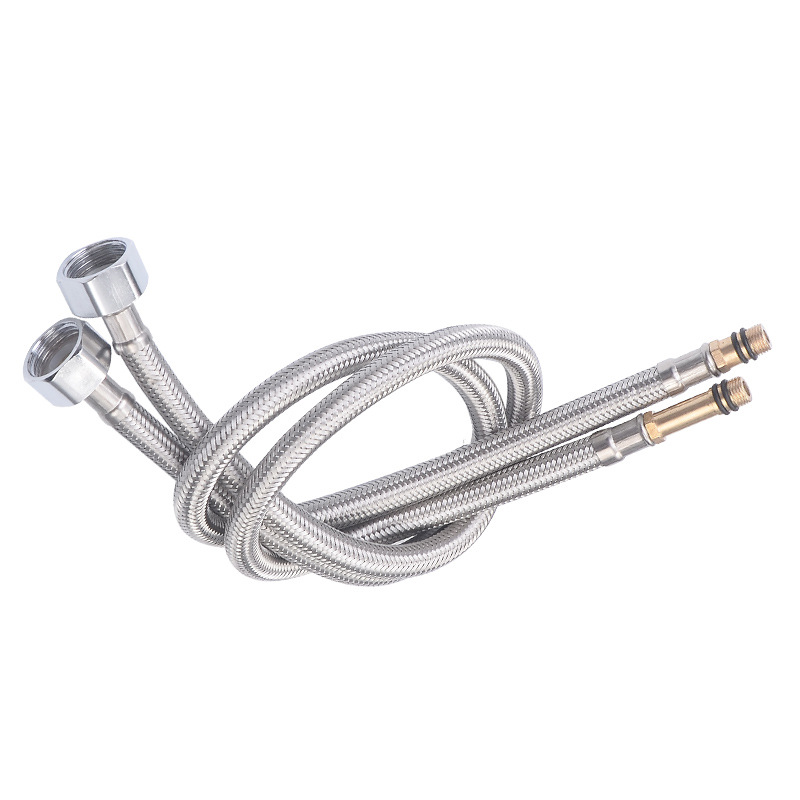 Stainless steel single-ended pointed cold and hot water braided water inlet hose can be processed and produced by a professional manufacturer in stock Item Picture