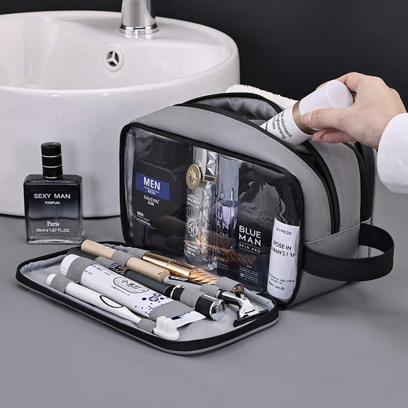 Cross-border Amazon toiletry bag, men's business trip portable large-capacity fitness bath bag, makeup bag, travel storage bag full figure