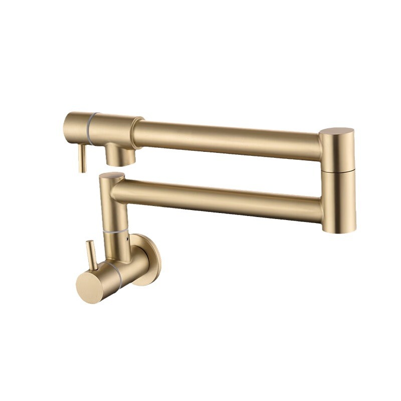 Cross-border foreign trade 304 stainless steel wall-mounted faucet, rotating double-opening American-style kitchen wall folding faucet Item Picture