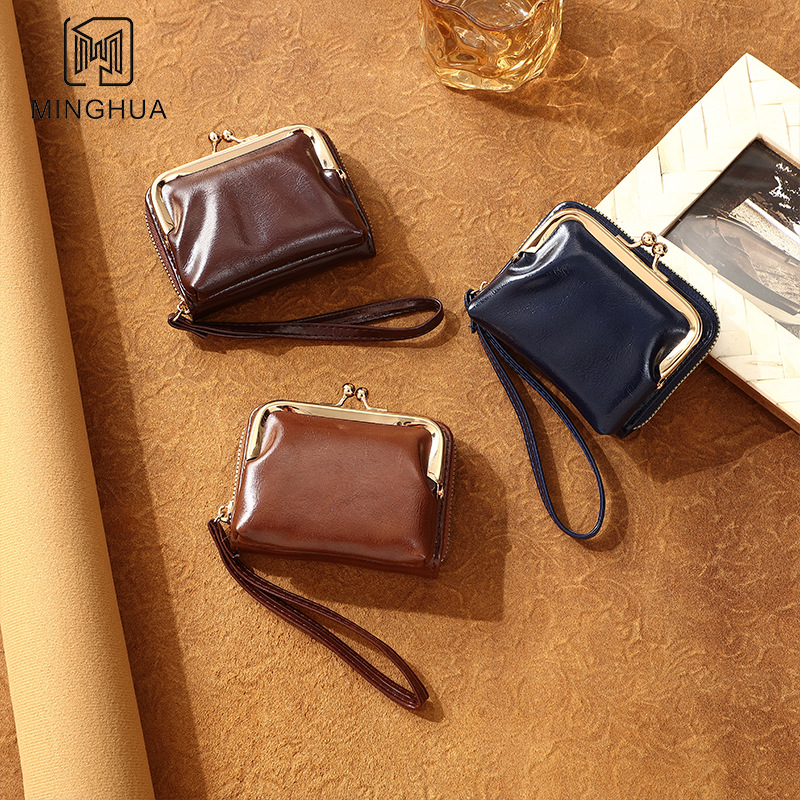 Card case, lady's wallet, solid color for identification, coin purse, multiple slots, high appearance level, identification case, wallet source factory details Picture
