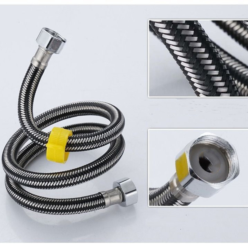 Double-ended nut metal connection pipe, toilet single-cooling faucet inlet pipe, braided hose, EPDM 4-inch opening Application Scenario