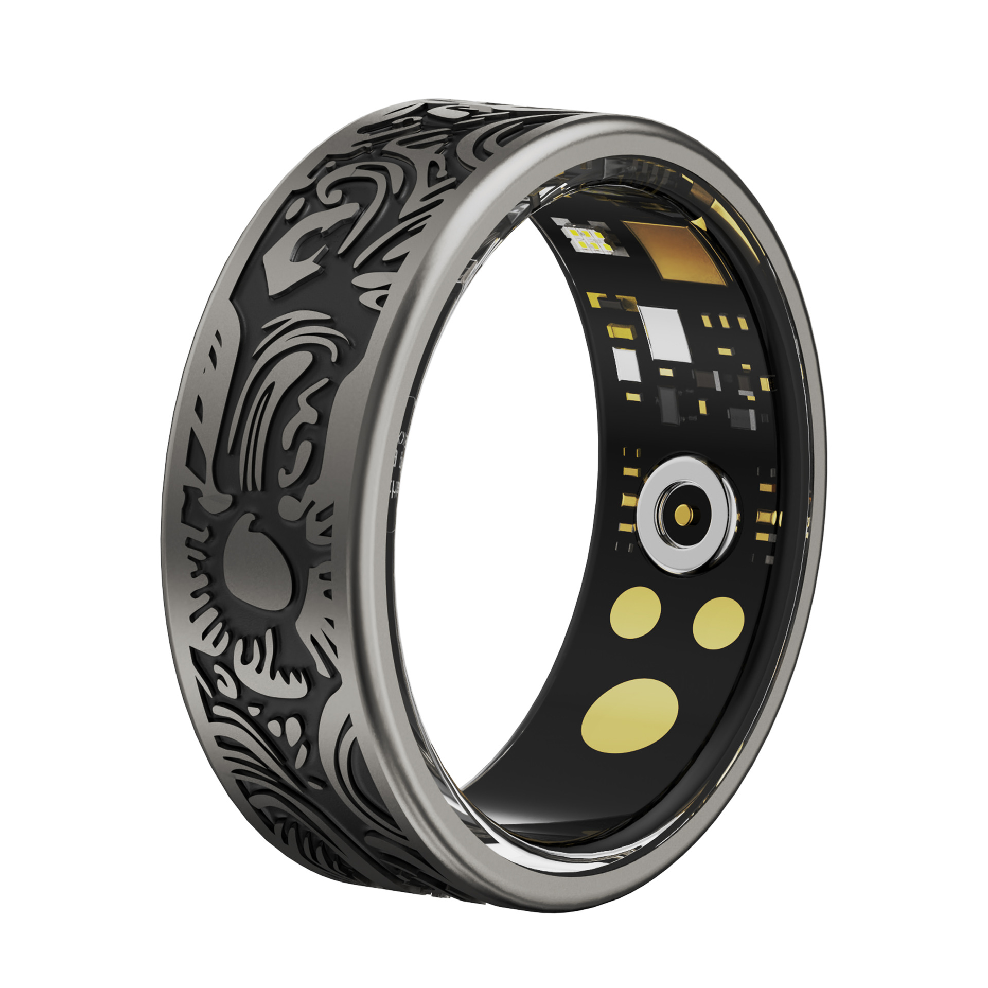 Cross-border new product W9 retro-style smart ring, heart rate, blood pressure, blood oxygen, sleep monitoring, step counting, exercise, sharing with friends and family full figure