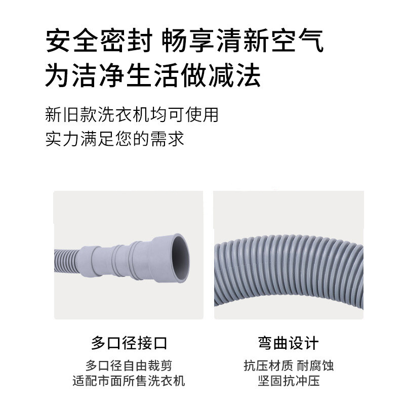 Fully automatic washing machine drain pipe drum European-style outlet pipe extension, extended dishwasher drain pipe details Picture