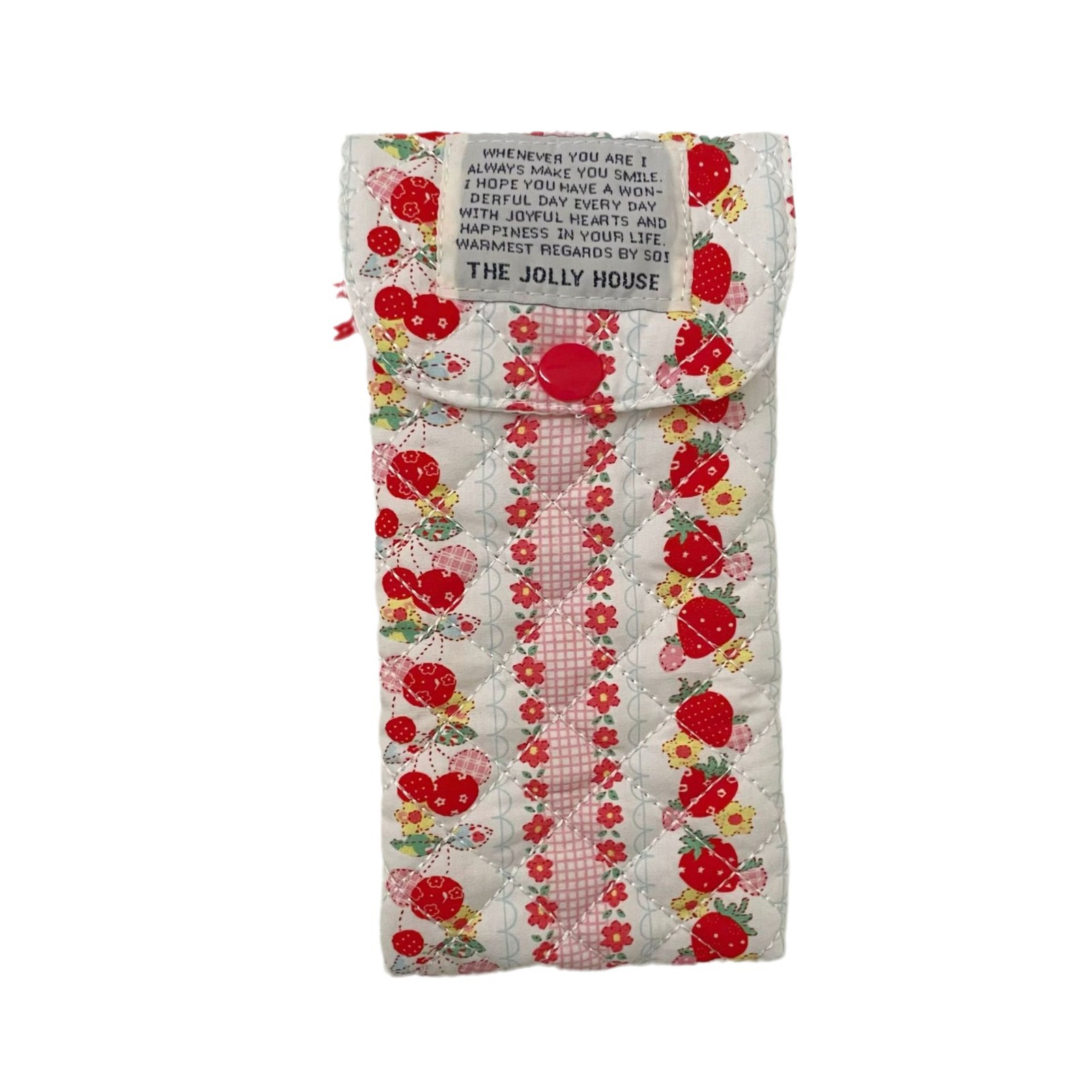 2025 New floral strawberry glasses storage bag, pressure-resistant sunglasses bag, portable sunglasses storage, glasses bag, cloth bag Item Picture