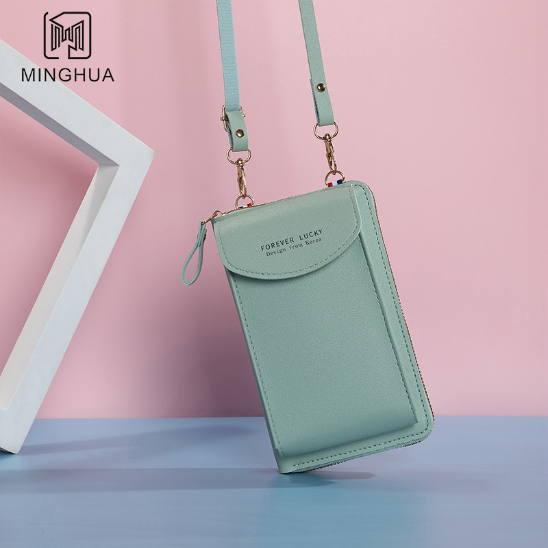 Mobile phone bags, crossbody bags, solid color simple single-shoulder bags for women, wallets, multi-functional women's bags, mobile phone bags, wholesale full figure