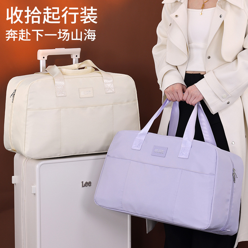 Portable travel bag for women, short distance, lightweight and large-capacity luggage bag, maternity bag, travel storage, fitness registration luggage bag Specification drawing
